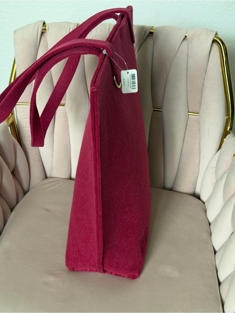 NWT Bath & Body Works Deep Pink Felt Tote - Picture 10 of 16